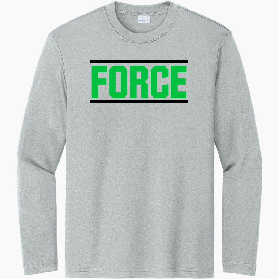 Bannons Cheer Force Force <span class="pdp-name-mascot">Bannons Cheer Force Force</span> Sport-Tek Youth Long Sleeve PosiCharge Competitor Tee