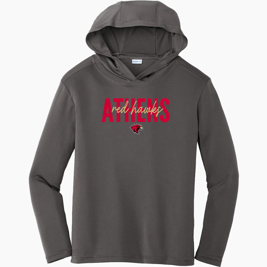 ATHENS HIGH SCHOOL RED HAWKS <span class="pdp-name-mascot">ATHENS RED HAWKS</span> Sport-Tek Youth PosiCharge Competitor Hooded Pullover