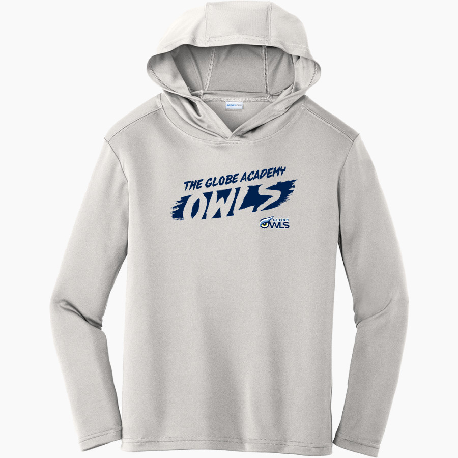 The GLOBE Academy Owls Sport-Tek Youth PosiCharge Competitor Hooded Pullover