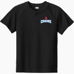 CROW HIGH SCHOOL Cougars Online Store <span class="pdp-name-mascot">CROW COUGARS</span> Sport-Tek Youth Posicharge Competitor 2-Button Short-Sleeve Henley Front Thumbnail