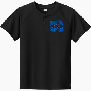 Sport-Tek Youth Posicharge Competitor 2-Button Short-Sleeve Henley