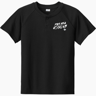 Sport-Tek Youth Posicharge Competitor 2-Button Short-Sleeve Henley