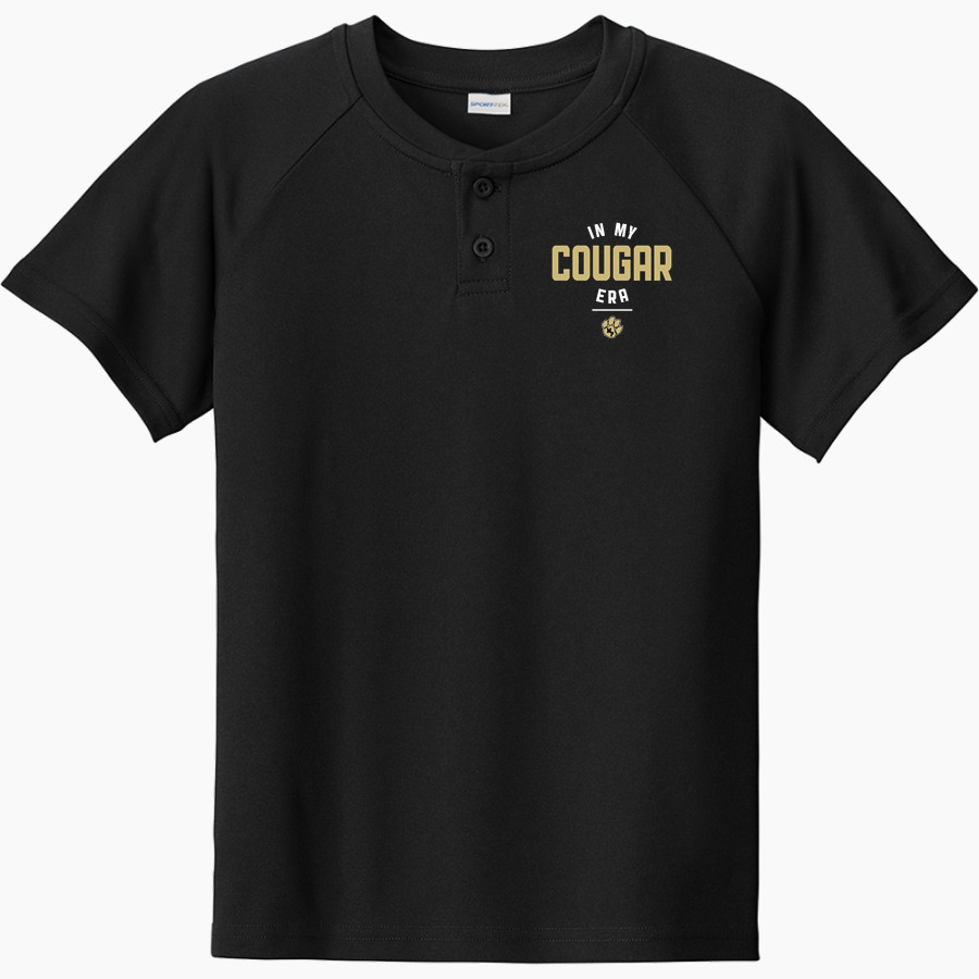 Manassas Park Cougars <span class="pdp-name-mascot">Manassas Park Cougars</span> Sport-Tek Youth Posicharge Competitor 2-Button Short-Sleeve Henley