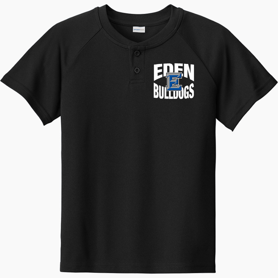 EDEN HIGH SCHOOL BULLDOGS <span class="pdp-name-mascot">EDEN BULLDOGS /LADY</span> Sport-Tek Youth Posicharge Competitor 2-Button Short-Sleeve Henley