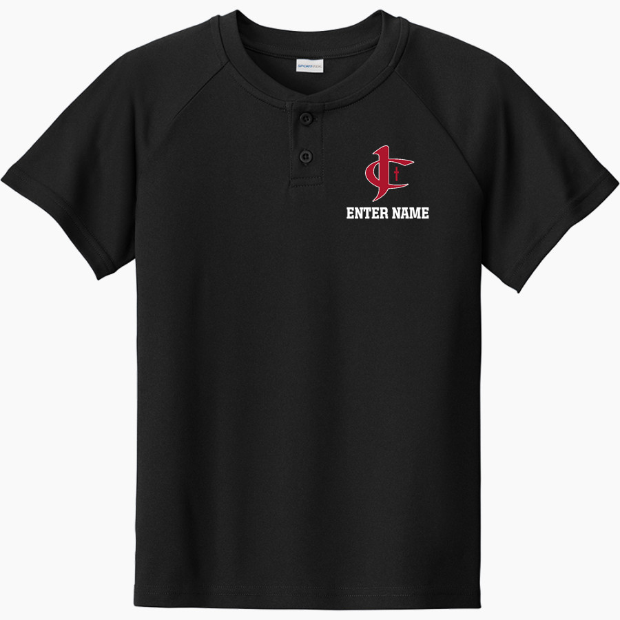 Jupiter Christian Eagles Sport-Tek Youth Posicharge Competitor 2-Button Short-Sleeve Henley