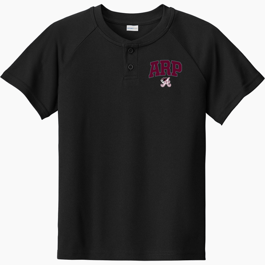 ARP HIGH SCHOOL TIGERS <span class="pdp-name-mascot">ARP TIGERS</span> Sport-Tek Youth Posicharge Competitor 2-Button Short-Sleeve Henley