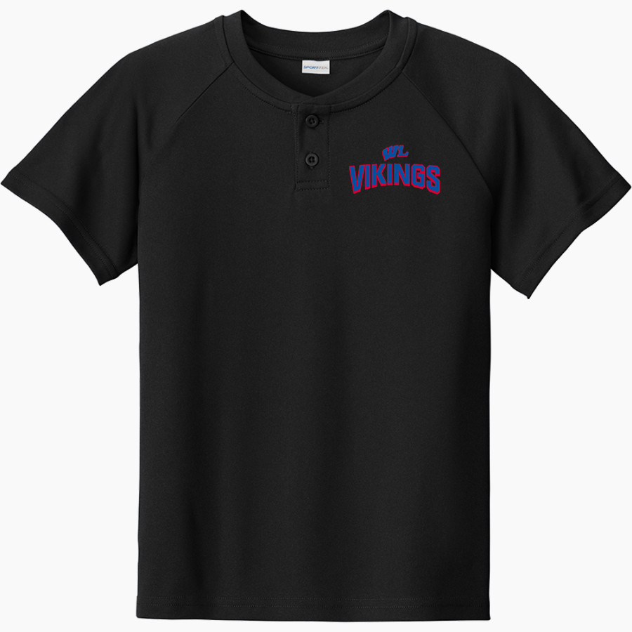 Wisconsin Lutheran Vikings Sport-Tek Youth Posicharge Competitor 2-Button Short-Sleeve Henley