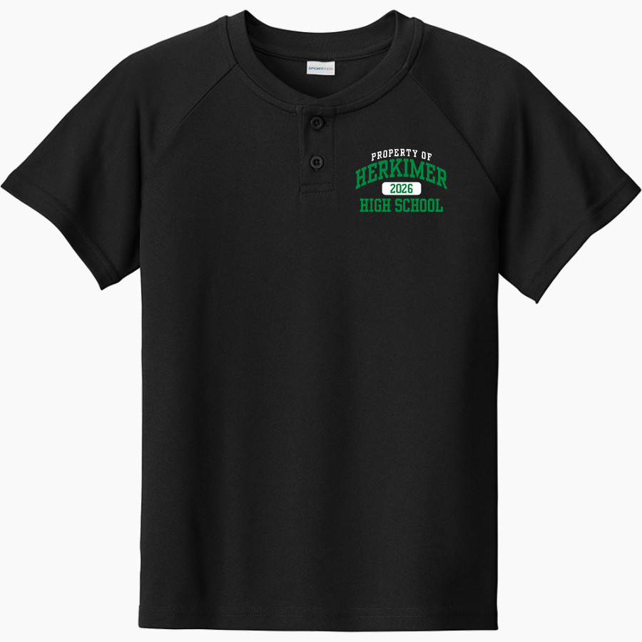 HERKIMER HIGH SCHOOL MAGICIANS <span class="pdp-name-mascot">HERKIMER MAGICIANS</span> Sport-Tek Youth Posicharge Competitor 2-Button Short-Sleeve Henley