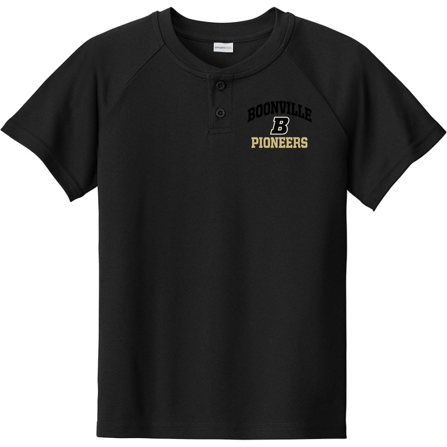 Boonville Pioneers <span class="pdp-name-mascot">Boonville Pioneers</span> Sport-Tek Youth Posicharge Competitor 2-Button Short-Sleeve Henley