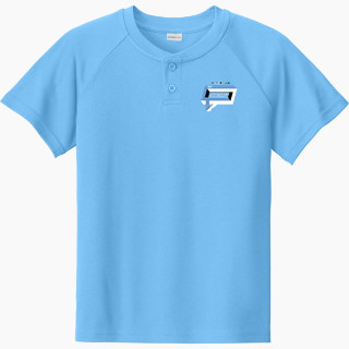 Sport-Tek Youth Posicharge Competitor 2-Button Short-Sleeve Henley