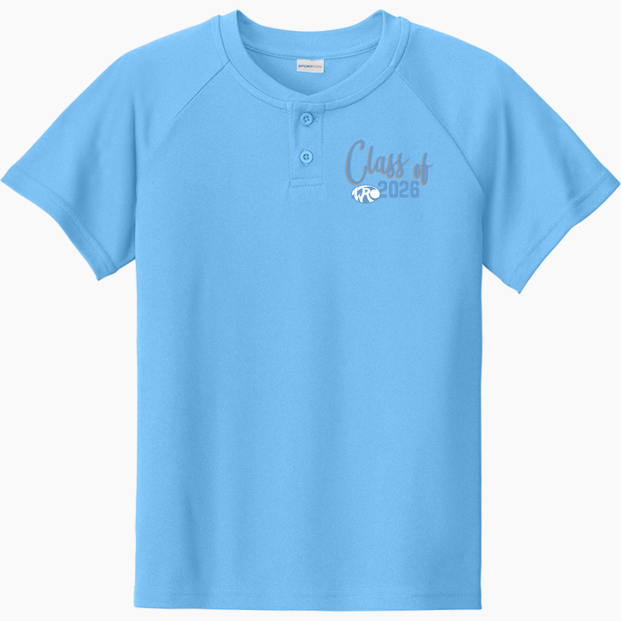 KEALAKEHE HIGH SCHOOL WAVERIDERS <span class="pdp-name-mascot">KEALAKEHE WAVERIDERS</span> Sport-Tek Youth Posicharge Competitor 2-Button Short-Sleeve Henley