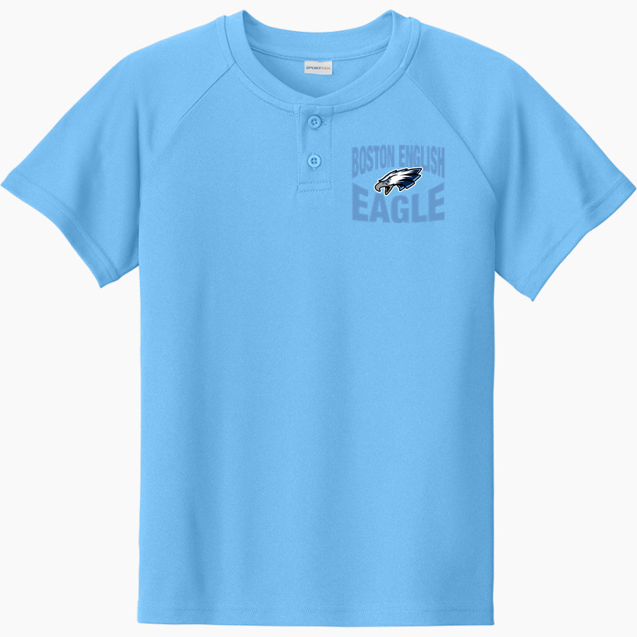 BOSTON ENGLISH HIGH SCHOOL Eagle <span class="pdp-name-mascot">BOSTON ENGLISH Eagle</span> Sport-Tek Youth Posicharge Competitor 2-Button Short-Sleeve Henley
