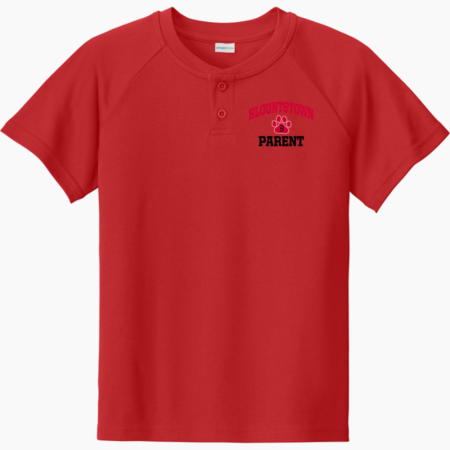 BLOUNTSTOWN HIGH SCHOOL TIGERS <span class="pdp-name-mascot">BLOUNTSTOWN TIGERS</span> Sport-Tek Youth Posicharge Competitor 2-Button Short-Sleeve Henley