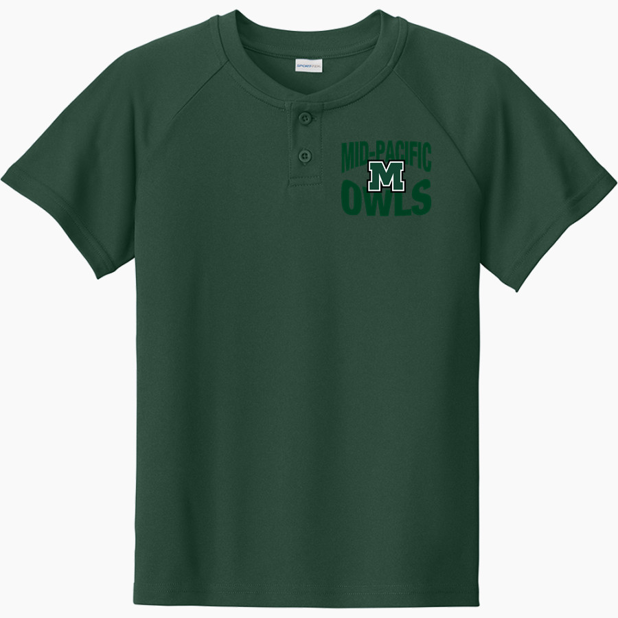 Mid-Pacific Owls <span class="pdp-name-mascot">Mid-Pacific Owls</span> Sport-Tek Youth Posicharge Competitor 2-Button Short-Sleeve Henley