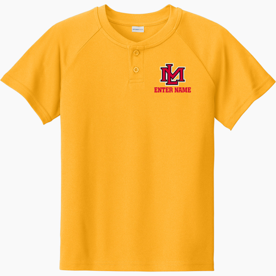 Lake Mary Rams Sport-Tek Youth Posicharge Competitor 2-Button Short-Sleeve Henley