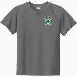 Communion of Saints School Sabres official sideline store Sport-Tek Youth Posicharge Competitor 2-Button Short-Sleeve Henley Front Thumbnail