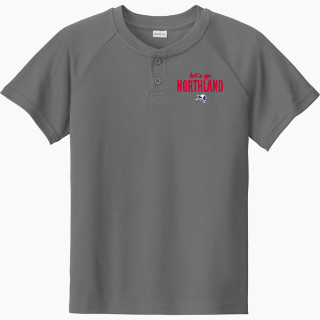 Sport-Tek Youth Posicharge Competitor 2-Button Short-Sleeve Henley