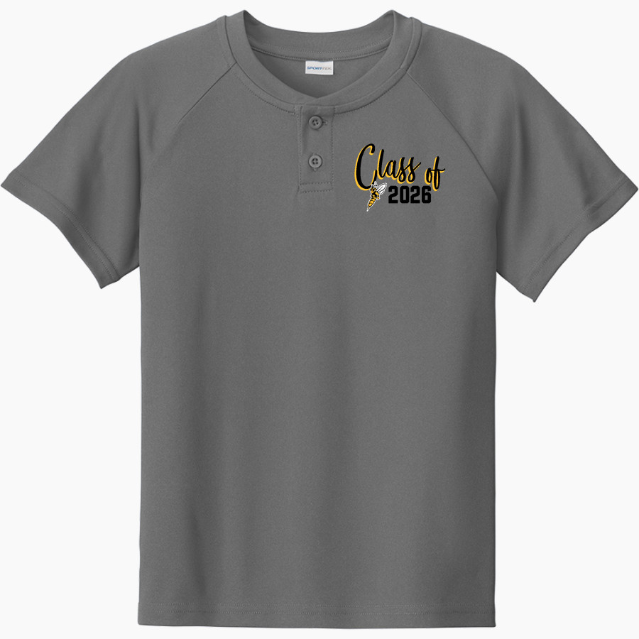 Superior Yellowjackets <span class="pdp-name-mascot">UW Superior Yellowjackets</span> Sport-Tek Youth Posicharge Competitor 2-Button Short-Sleeve Henley