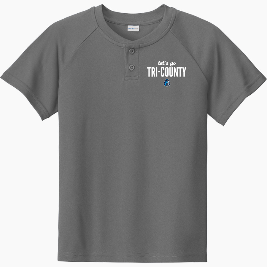 Tri-County Titans <span class="pdp-name-mascot">Tri-County Titans</span> Sport-Tek Youth Posicharge Competitor 2-Button Short-Sleeve Henley