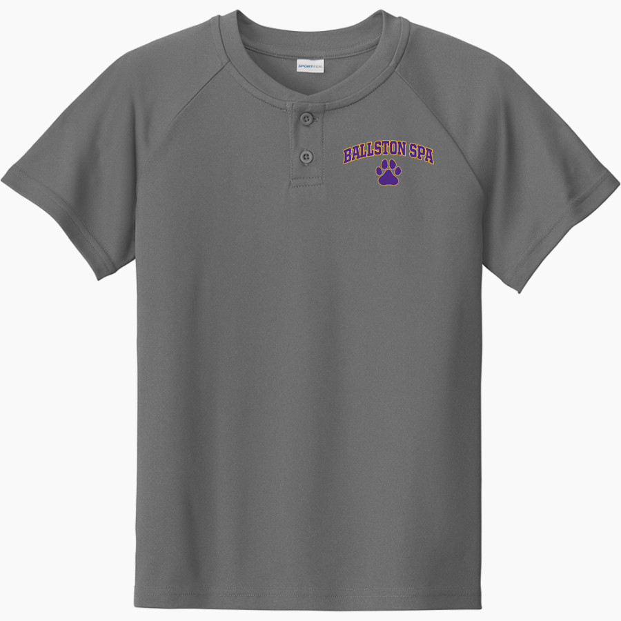 Ballston Spa Scotties The Official Online Store Sport-Tek Youth Posicharge Competitor 2-Button Short-Sleeve Henley