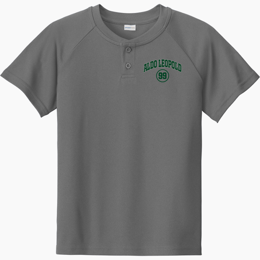 Aldo Leopold Aldo Leopold Sport-Tek Youth Posicharge Competitor 2-Button Short-Sleeve Henley