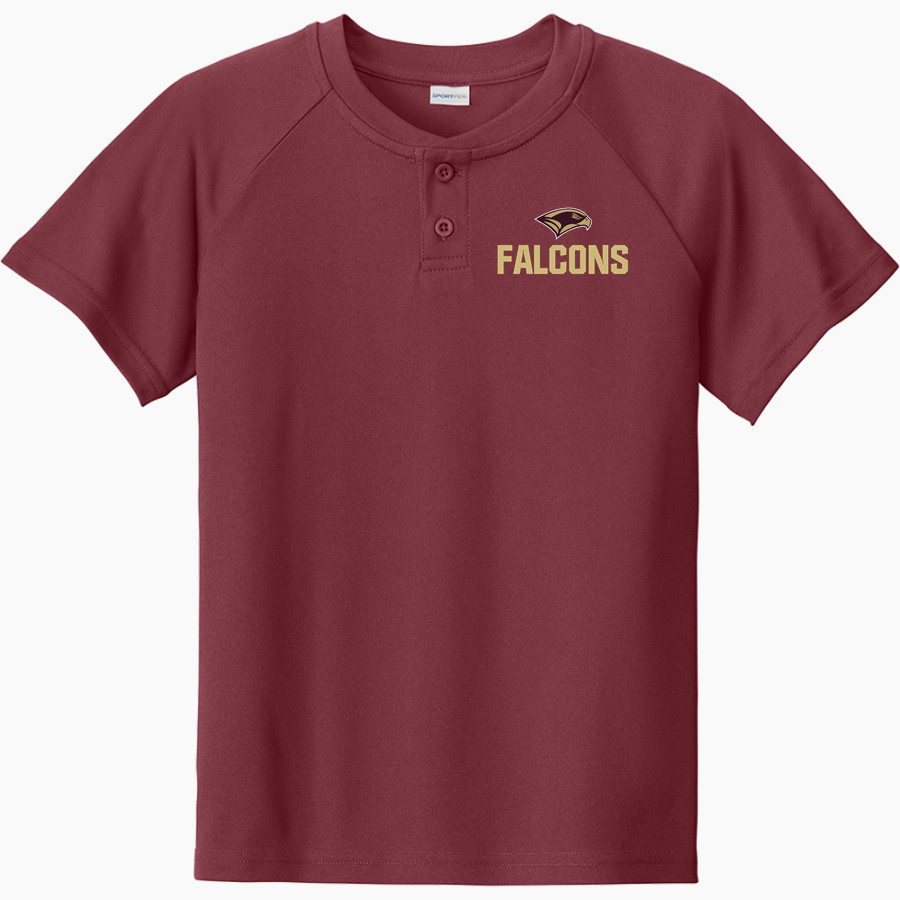 Scotts Valley Falcons Sport-Tek Youth Posicharge Competitor 2-Button Short-Sleeve Henley
