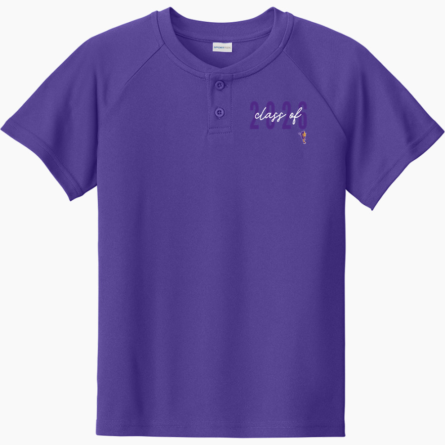 BOULDER HIGH SCHOOL PANTHERS <span class="pdp-name-mascot">BOULDER PANTHERS</span> Sport-Tek Youth Posicharge Competitor 2-Button Short-Sleeve Henley