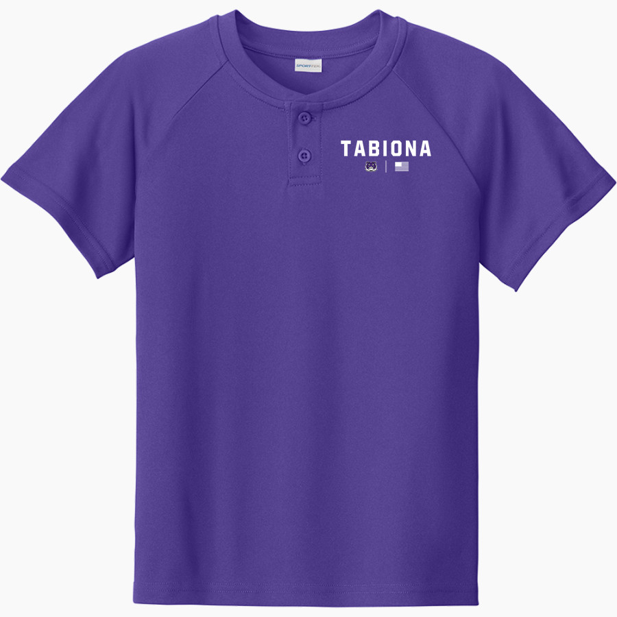 TABIONA HIGH SCHOOL TIGERS <span class="pdp-name-mascot">TABIONA TIGERS</span> Sport-Tek Youth Posicharge Competitor 2-Button Short-Sleeve Henley