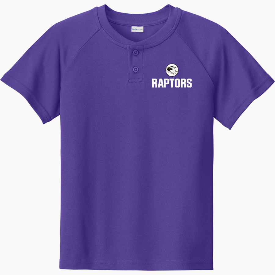 East Ridge Raptors Sport-Tek Youth Posicharge Competitor 2-Button Short-Sleeve Henley