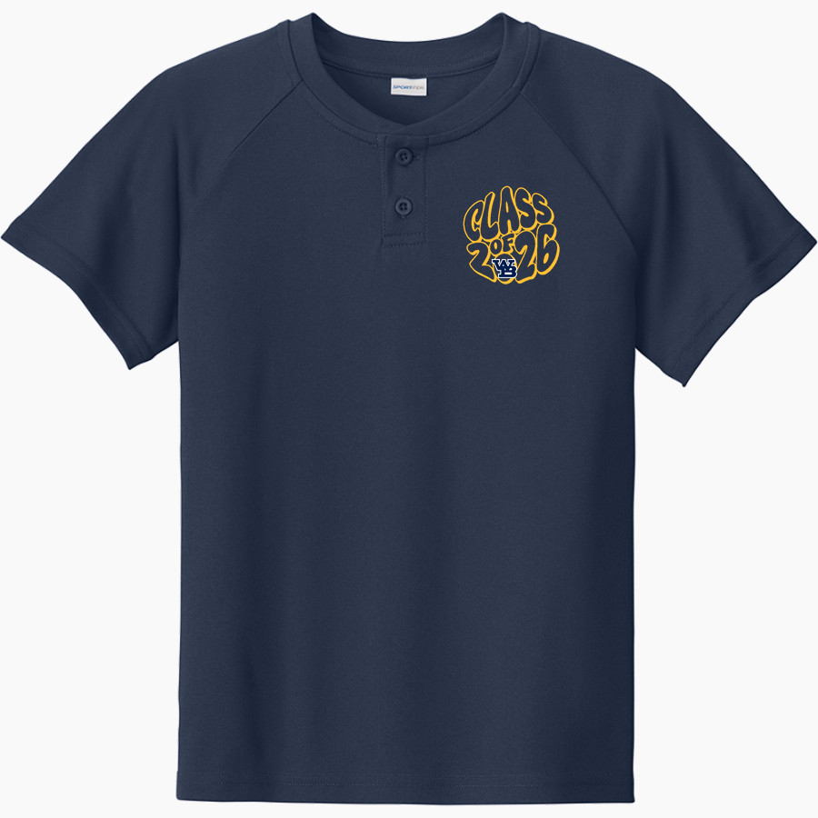 West Babylon Eagles <span class="pdp-name-mascot">West Babylon Eagles</span> Sport-Tek Youth Posicharge Competitor 2-Button Short-Sleeve Henley