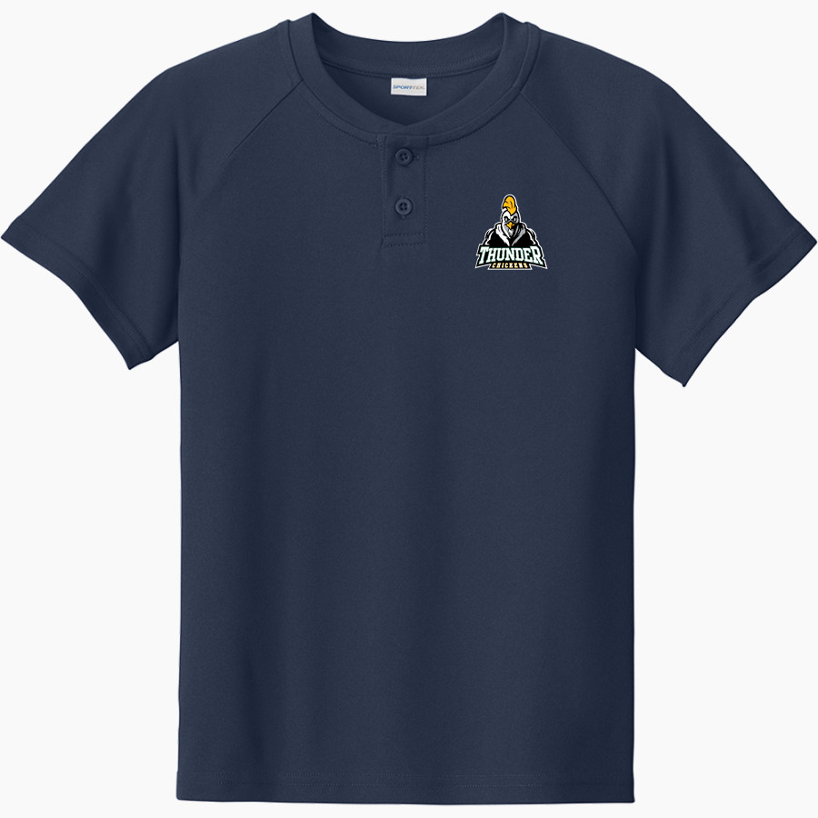 Doane Stuart Thunderchickens Thunderchickens <span class="pdp-name-mascot">Doane Stuart Thunderchickens</span> Sport-Tek Youth Posicharge Competitor 2-Button Short-Sleeve Henley