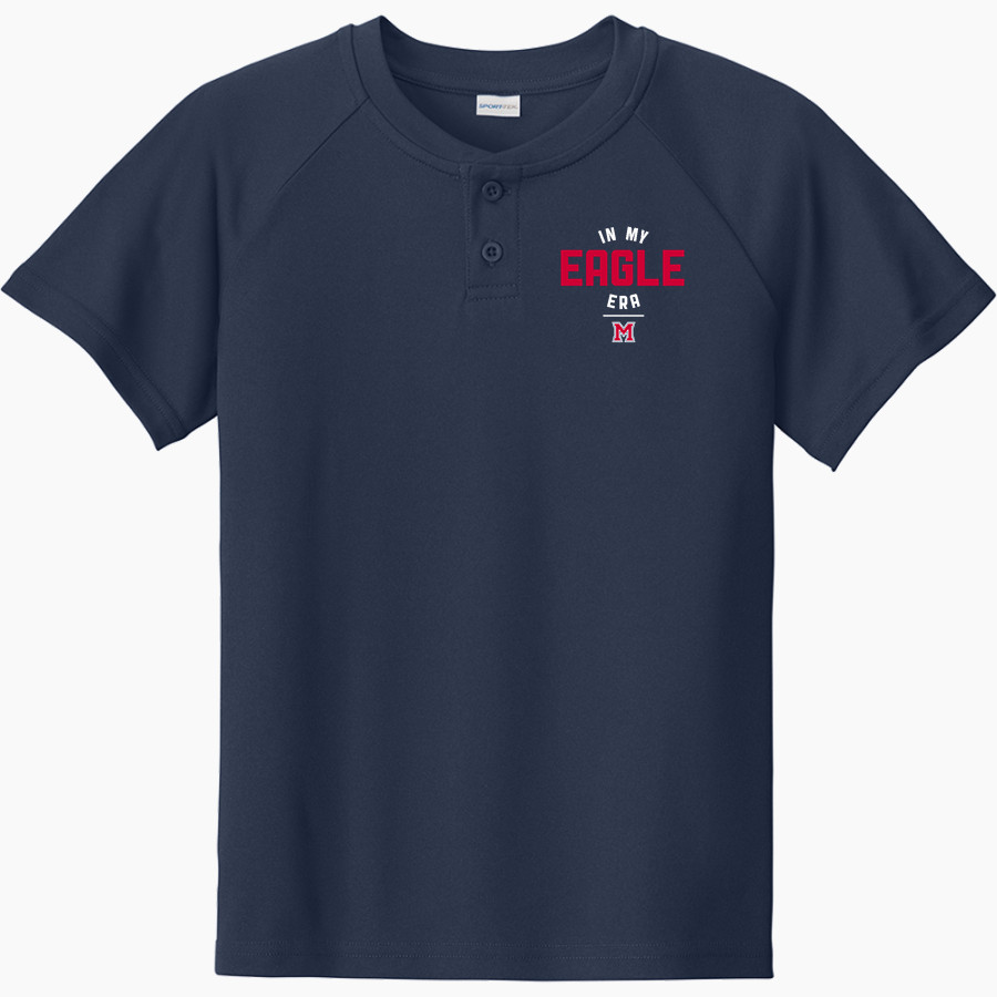 Milton Eagles <span class="pdp-name-mascot">Milton Eagles</span> Sport-Tek Youth Posicharge Competitor 2-Button Short-Sleeve Henley