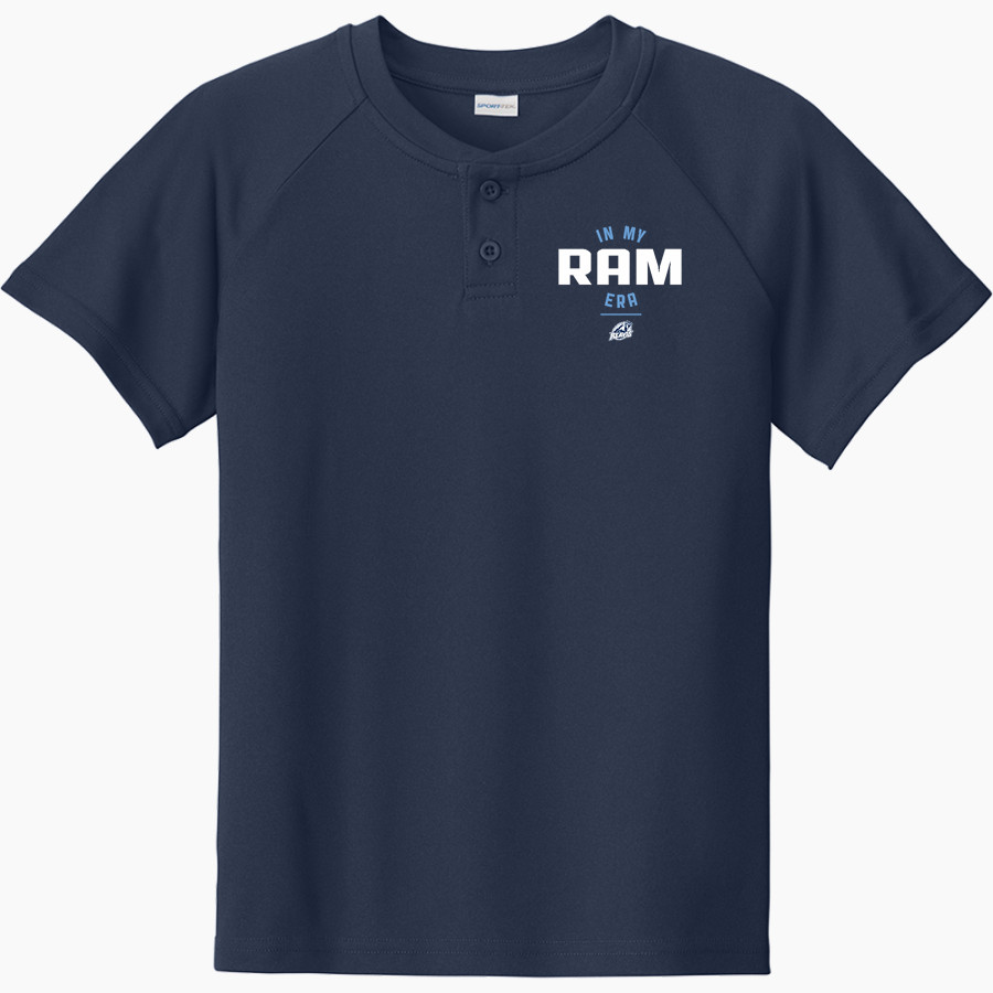 REAVIS HIGH SCHOOL RAMS Sport-Tek Youth Posicharge Competitor 2-Button Short-Sleeve Henley