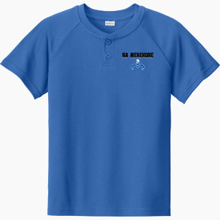 Sport-Tek Youth Posicharge Competitor 2-Button Short-Sleeve Henley