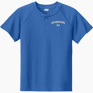 Sport-Tek Youth Posicharge Competitor 2-Button Short-Sleeve Henley