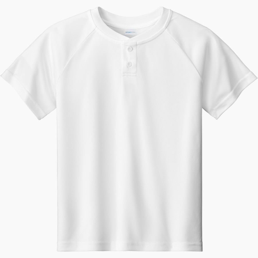 Calvary Lions Sport-Tek Youth Posicharge Competitor 2-Button Short-Sleeve Henley