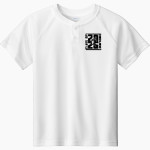 HIGHLAND HIGH SCHOOL HUSKIES Sport-Tek Youth Posicharge Competitor 2-Button Short-Sleeve Henley Front Thumbnail
