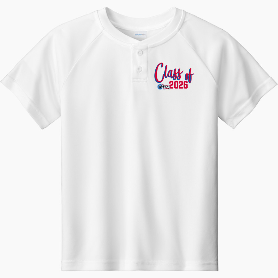 Colonial States Athletic Conference Eagle Sport-Tek Youth Posicharge Competitor 2-Button Short-Sleeve Henley