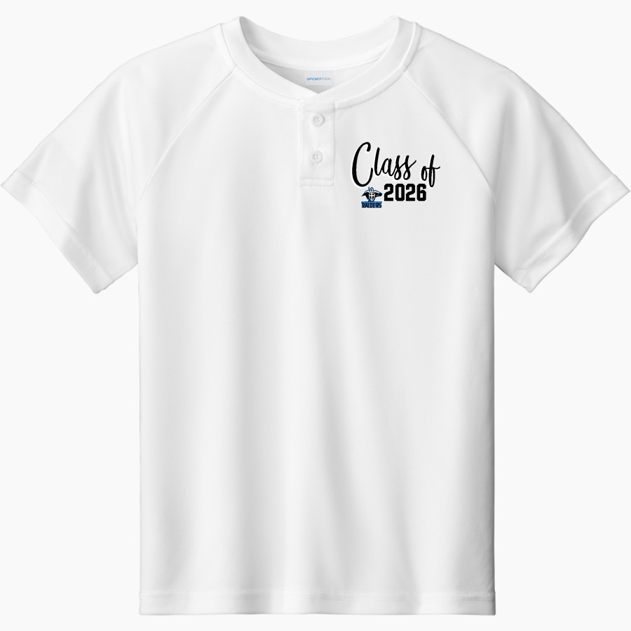 Zion Lutheran Raiders Sport-Tek Youth Posicharge Competitor 2-Button Short-Sleeve Henley