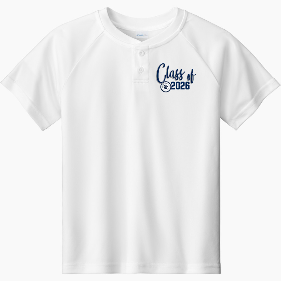 Clovis East Timberwolves <span class="pdp-name-mascot">Clovis East High School Timberwolves</span> Sport-Tek Youth Posicharge Competitor 2-Button Short-Sleeve Henley