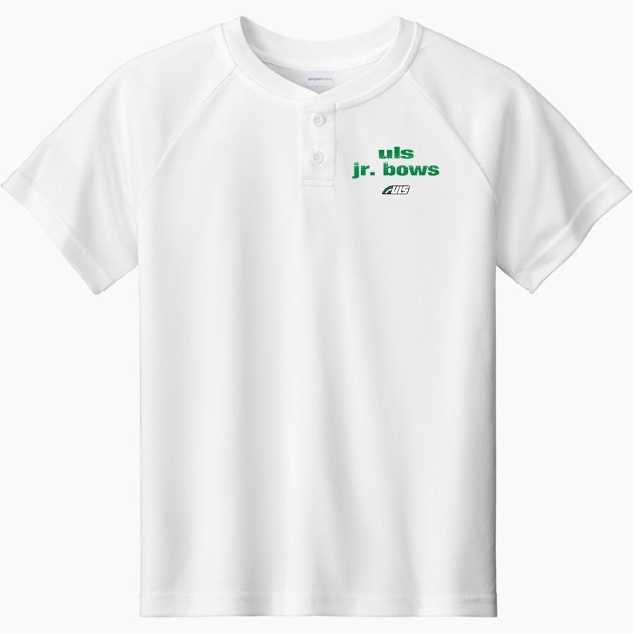 ULS Jr. Bows Sport-Tek Youth Posicharge Competitor 2-Button Short-Sleeve Henley
