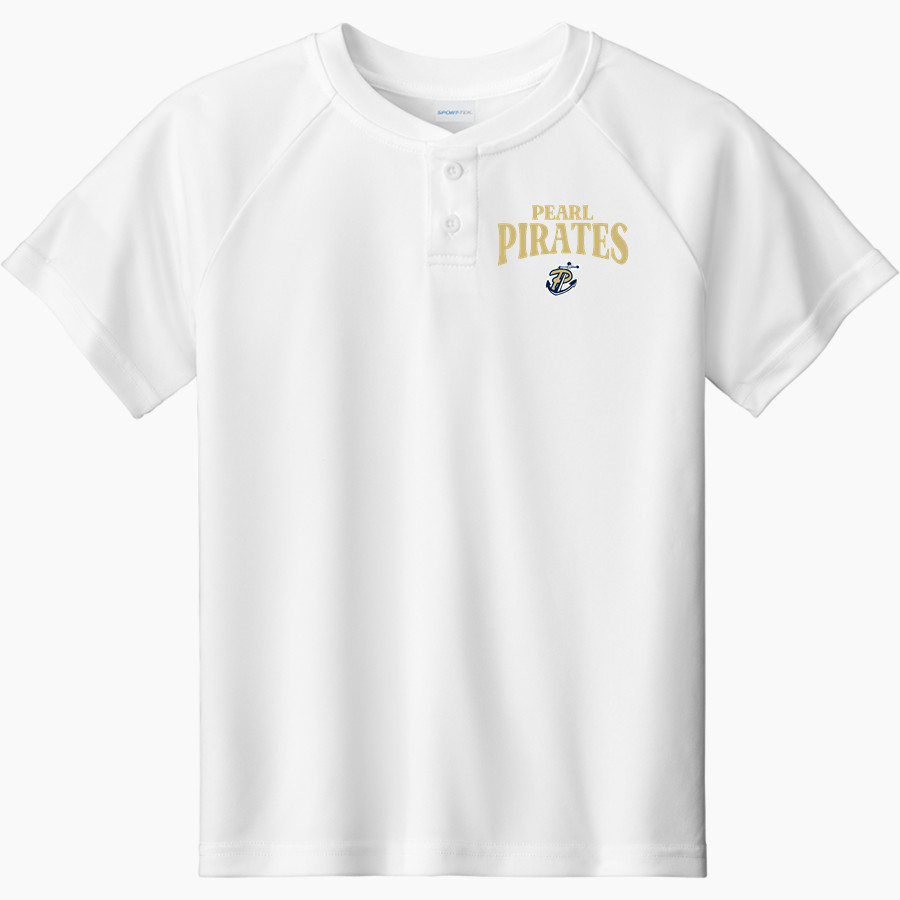 PEARL HIGH SCHOOL PIRATES <span class="pdp-name-mascot">PEARL PIRATES</span> Sport-Tek Youth Posicharge Competitor 2-Button Short-Sleeve Henley