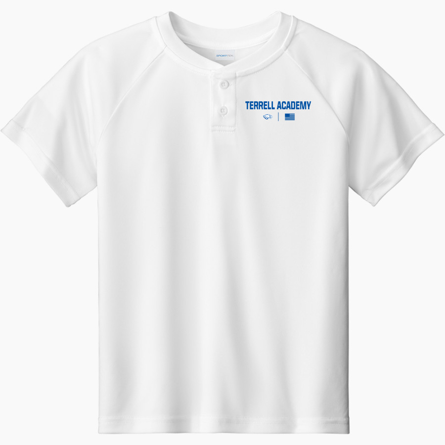 TERRELL ACADEMY EAGLES <span class="pdp-name-mascot">TERRELL ACADEMY EAGLES</span> Sport-Tek Youth Posicharge Competitor 2-Button Short-Sleeve Henley