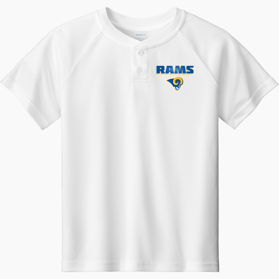 CUBA HIGH SCHOOL RAMS <span class="pdp-name-mascot">CUBA RAMS</span> Sport-Tek Youth Posicharge Competitor 2-Button Short-Sleeve Henley