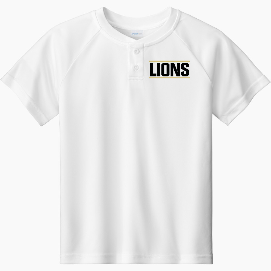 LEVERETTS CHAPEL HIGH SCHOOL LIONS <span class="pdp-name-mascot">LEVERETTS CHAPEL LIONS</span> Sport-Tek Youth Posicharge Competitor 2-Button Short-Sleeve Henley
