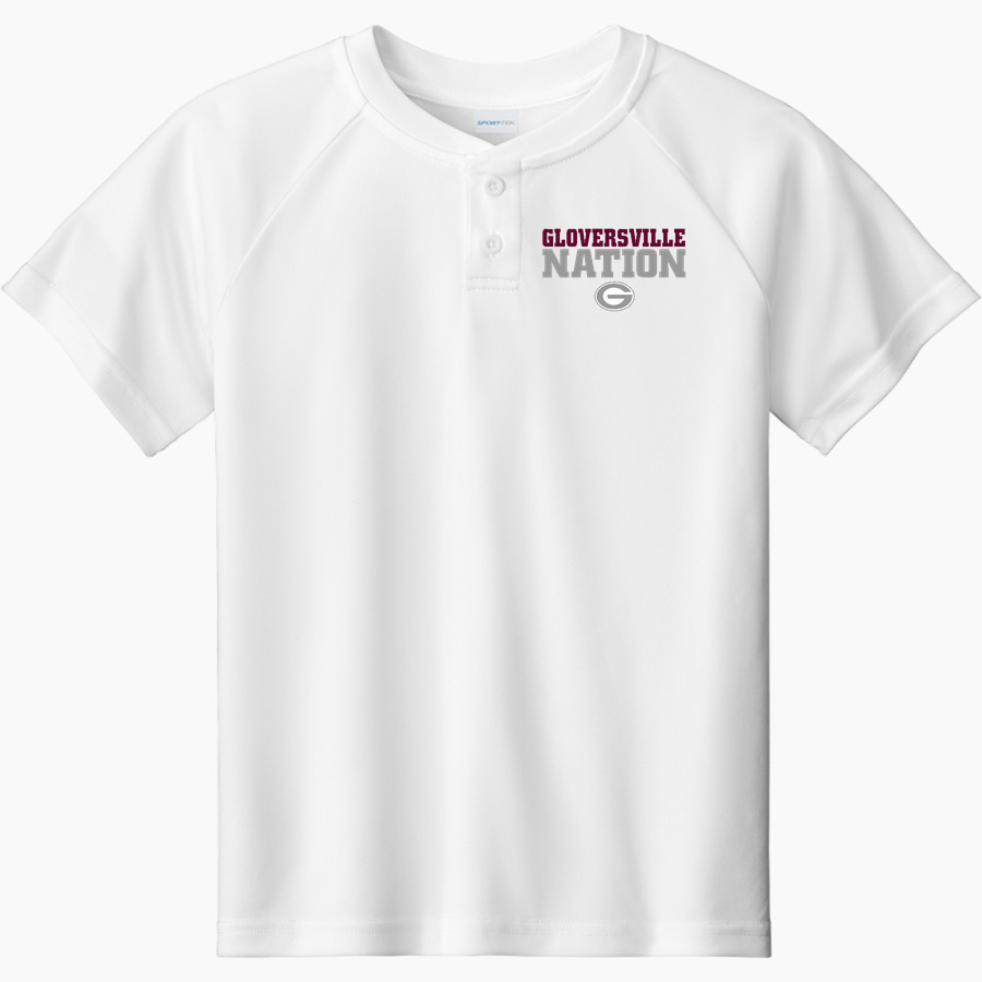 Gloversville High School <span class="pdp-name-mascot">Gloversville Dragon Huskies</span> Sport-Tek Youth Posicharge Competitor 2-Button Short-Sleeve Henley