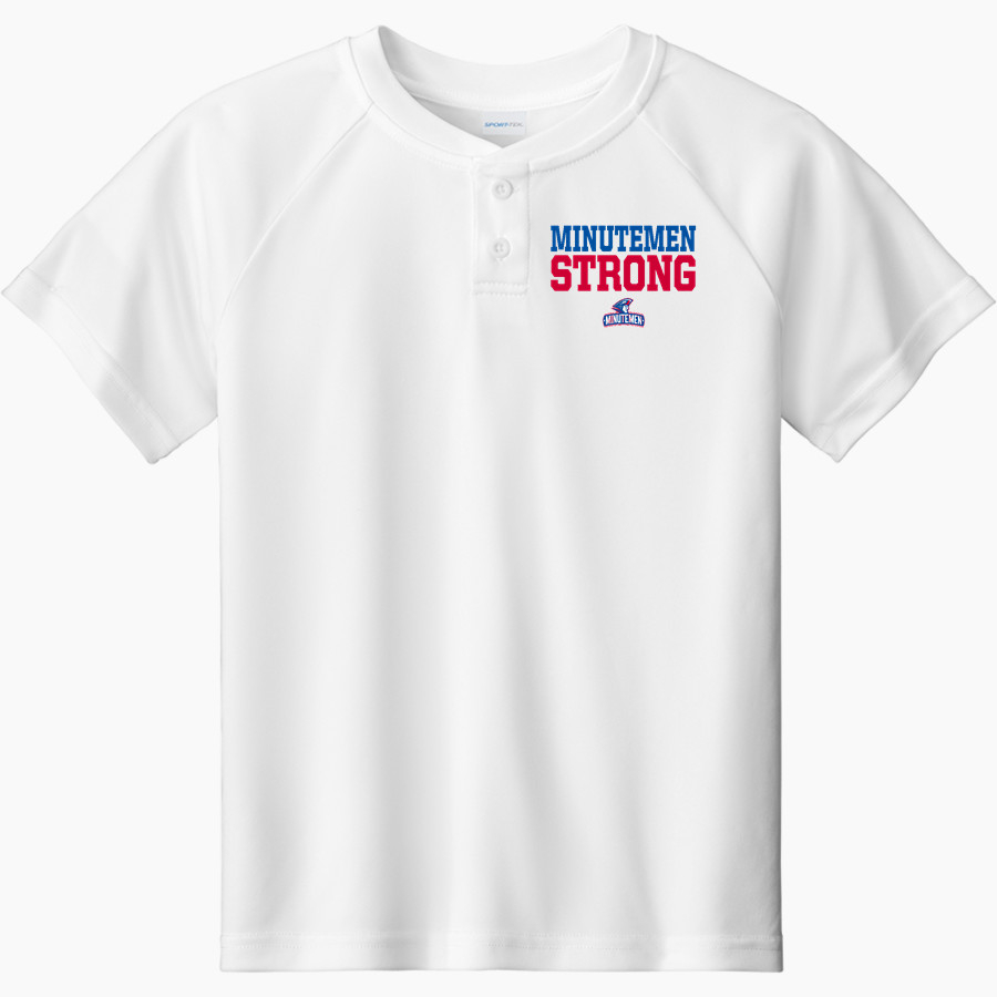 REVERE MINUTEMEN ONLINE STORE Sport-Tek Youth Posicharge Competitor 2-Button Short-Sleeve Henley