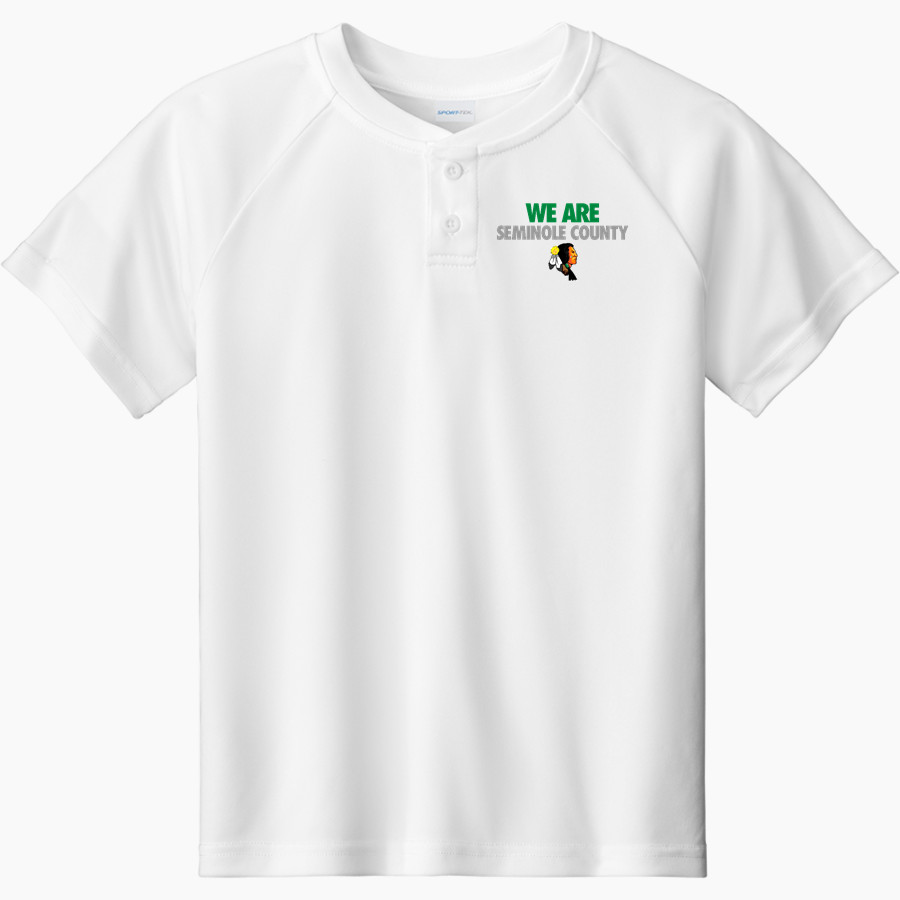 SEMINOLE COUNTY HIGH SCHOOL INDIANS <span class="pdp-name-mascot">SEMINOLE COUNTY INDIANS</span> Sport-Tek Youth Posicharge Competitor 2-Button Short-Sleeve Henley