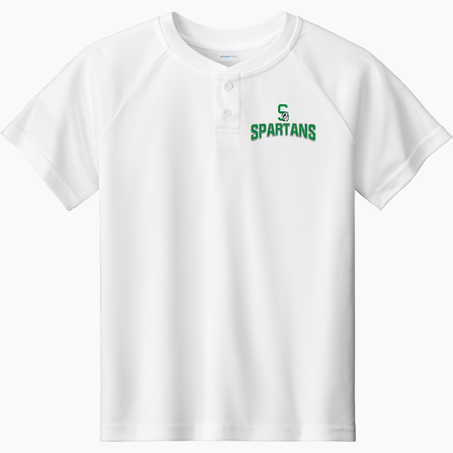 WEST MONONA HIGH SCHOOL SPARTANS <span class="pdp-name-mascot">WEST MONONA SPARTANS</span> Sport-Tek Youth Posicharge Competitor 2-Button Short-Sleeve Henley