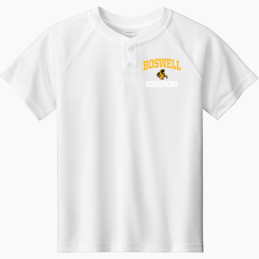 BOSWELL HIGH SCHOOL SCORPIONS <span class="pdp-name-mascot">BOSWELL SCORPIONS</span> Sport-Tek Youth Posicharge Competitor 2-Button Short-Sleeve Henley